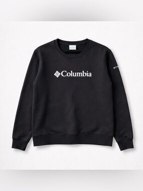 Columbia Black Logo Crewneck Sweatshirt – Classic Pullover (large)